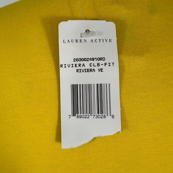 NWT Lauren Active Ralph Lauren T- Shirt Yellow Crest Logo Tee 100% Cotton Sz M - Picture 6 of 7